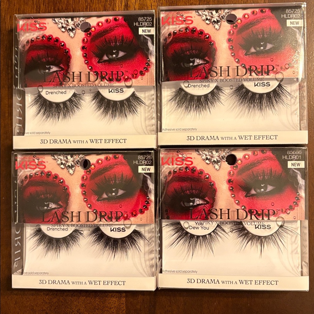 Kiss Lash Drip 3D Drama Lashes - Bold Black - 4 packs